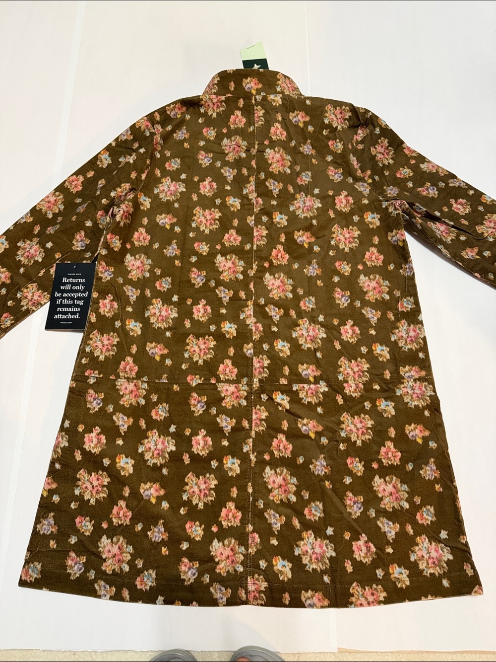 Tuckernuck Floral Brown Corduroy Clifton Dress XL NWT - Picture 7 of 8